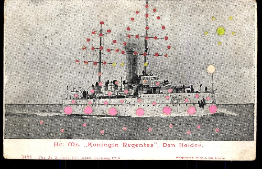 Den Helder, Tegen het Licht kaart Marineschip Kon. Regentes, Verzenden, Voor 1920, Gelopen, Noord-Holland