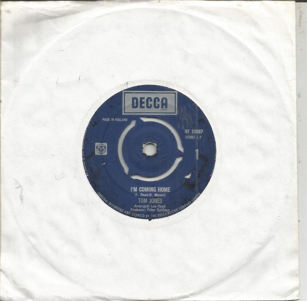 Tom Jones – I'm Coming Home (NL 1967), Gebruikt, Originele persing, 7 inch, Single