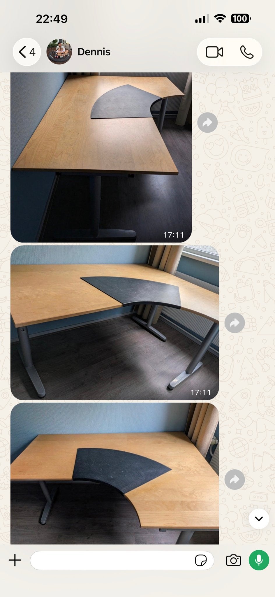 IKEA Galant Hoekbureau - Verstelbaar en Ruim, Ophalen, Gebruikt, Hout, Hoekbureau