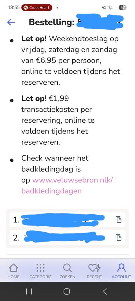Toegang Veluwse Bron, Twee personen