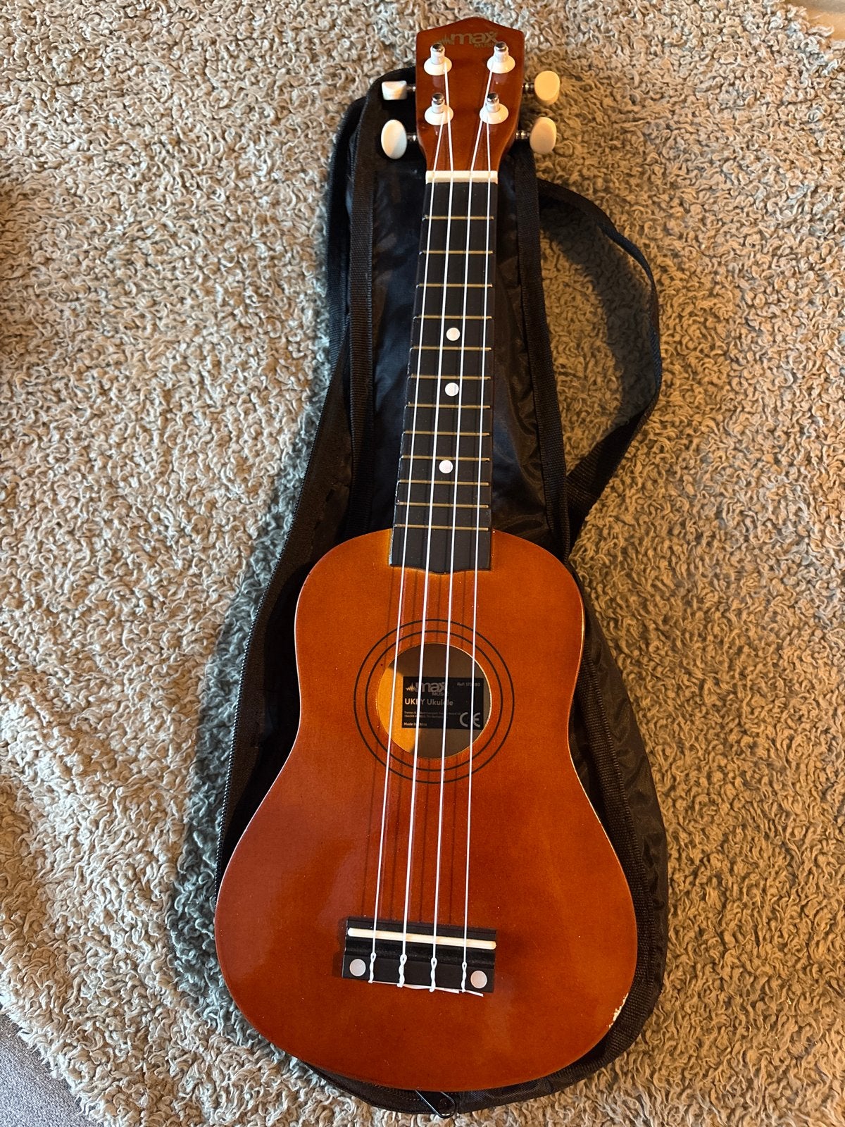Max Ukelele met hoes, Muziek en Instrumenten, Snaarinstrumenten | Overige, Verzenden, Gebruikt, Ukelele