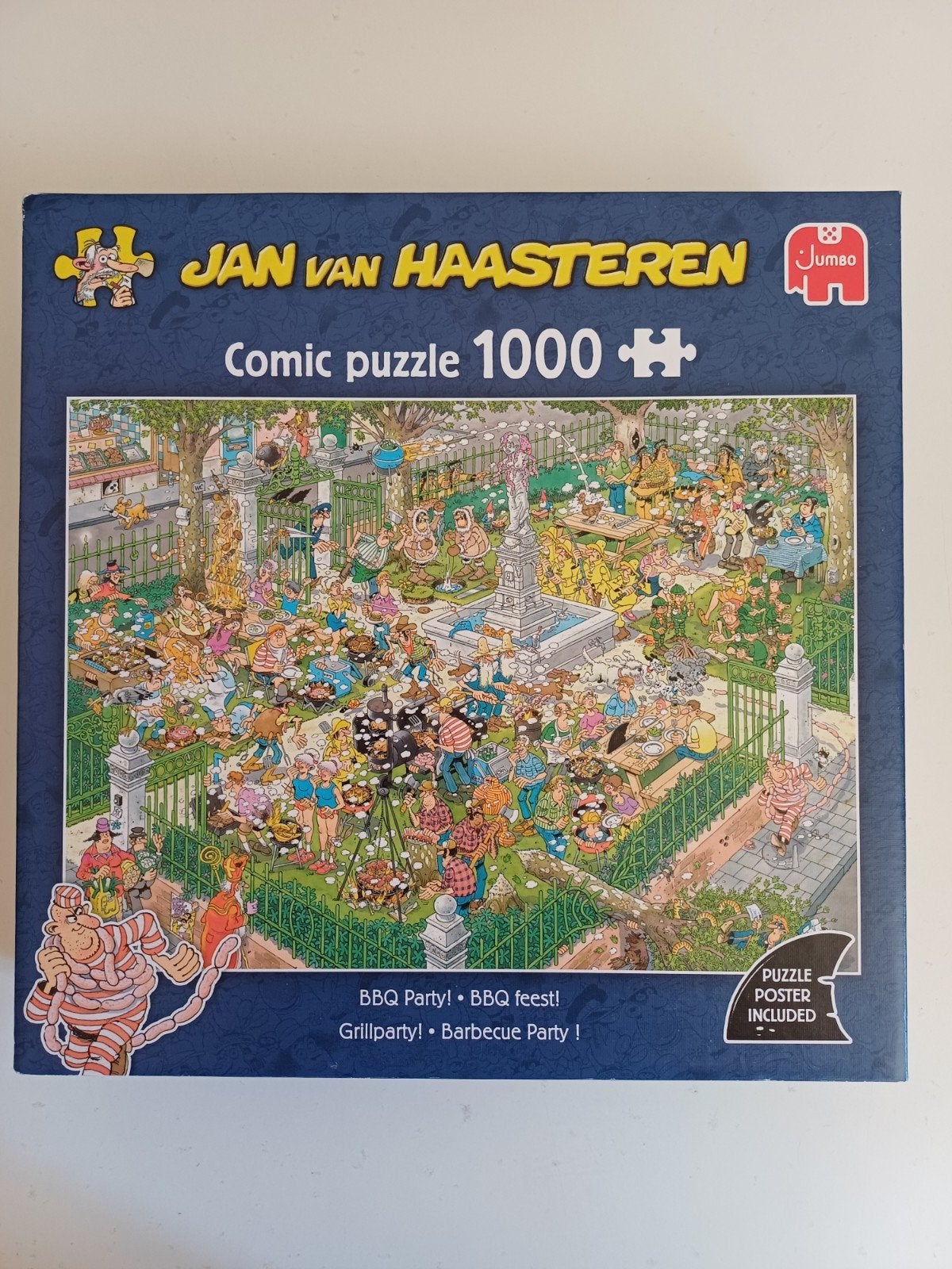 Jan van Haasteren; BBQ feest!, 1000 stukjes, Ophalen of Verzenden, 500 t/m 1500 stukjes, Zo goed als nieuw, Legpuzzel