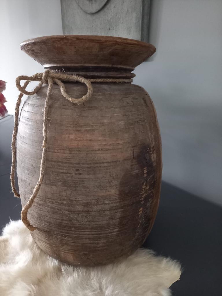 Houten vaas van Hoffz, Verzenden, Zo goed als nieuw, Overige kleuren, Overige materialen