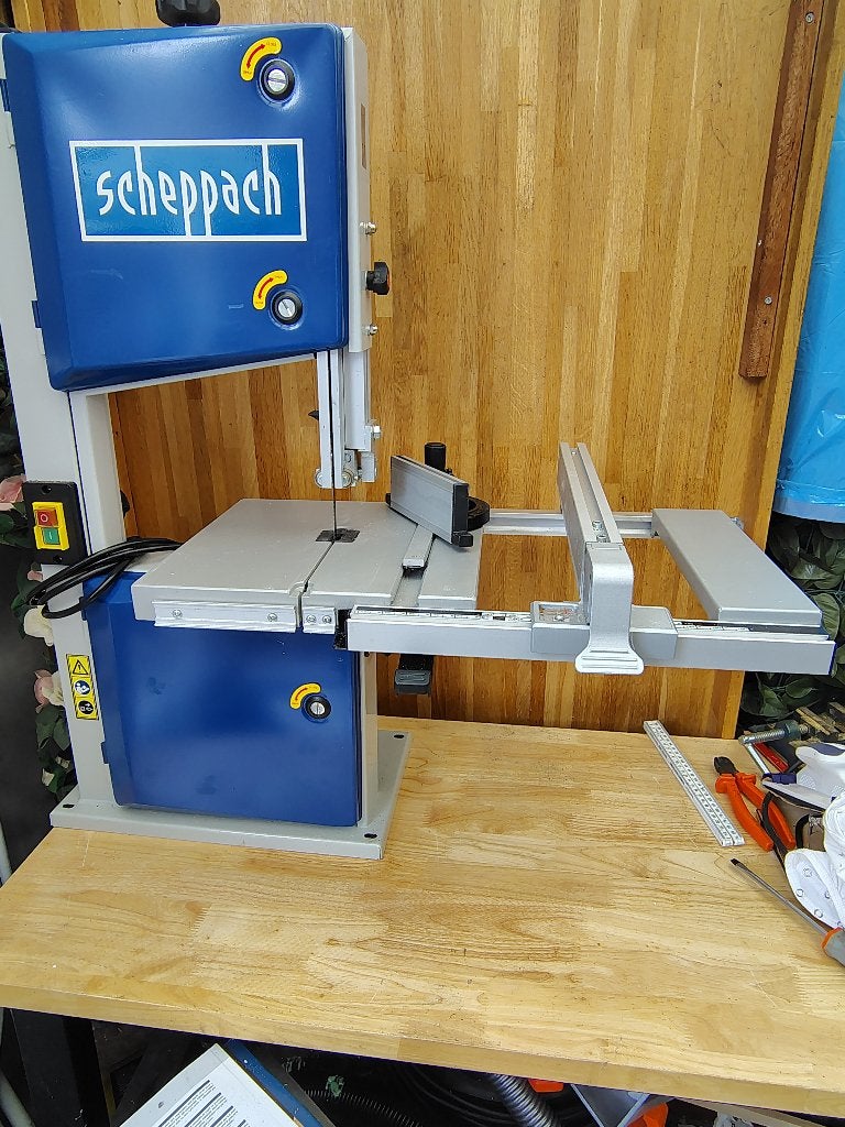 z.g.a.n. Scheppach Lintzaag 550 watt, Ophalen, Zo goed als nieuw, Lintzaag, Minder dan 600 watt