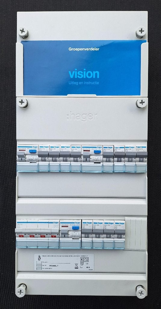 Hager Vision 3fase 12groep meterkast groepenkast stoppenkast, Ophalen of Verzenden, Zo goed als nieuw, Hager, Overige typen
