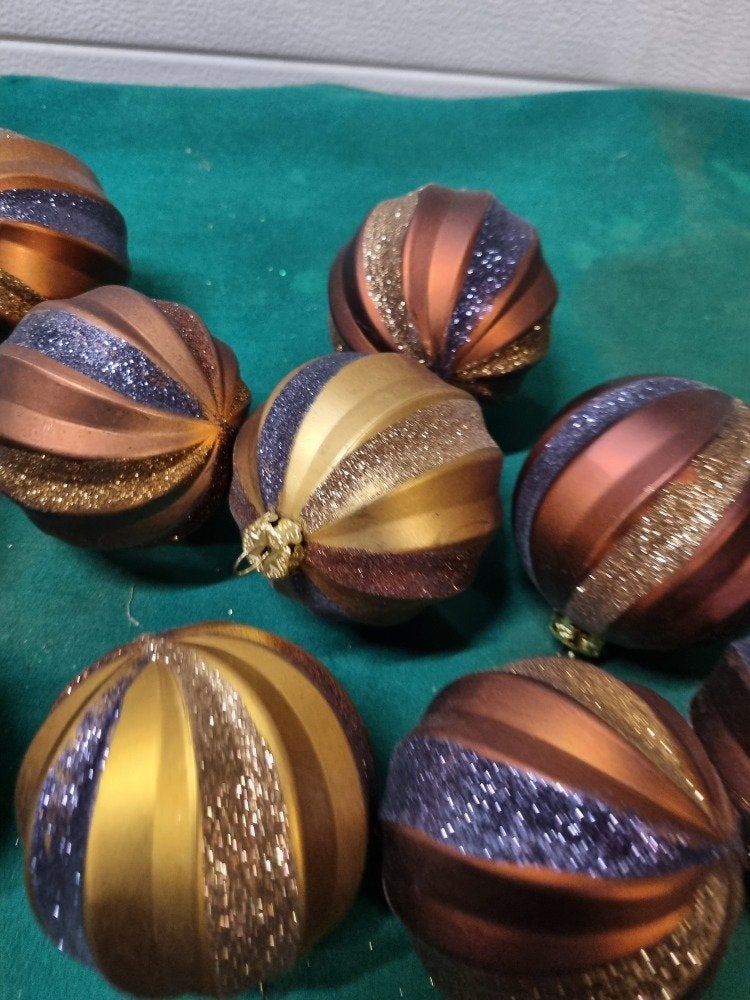 kerstballen bruin glitters 10x [b242], Diversen, Kerst, Ophalen of Verzenden, 'T Olde Gre-j, Info@toldegrej.nl, Endepoelstraat 20f Didam