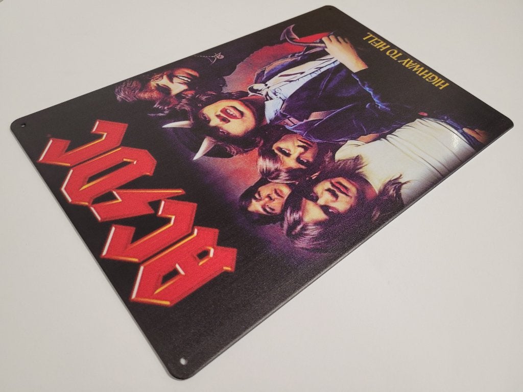 ACDC Highway to hell reclamebord van metaal wandbord deco, Info@deconoord.nl, Deco Noord, Nieuw, Ophalen of Verzenden