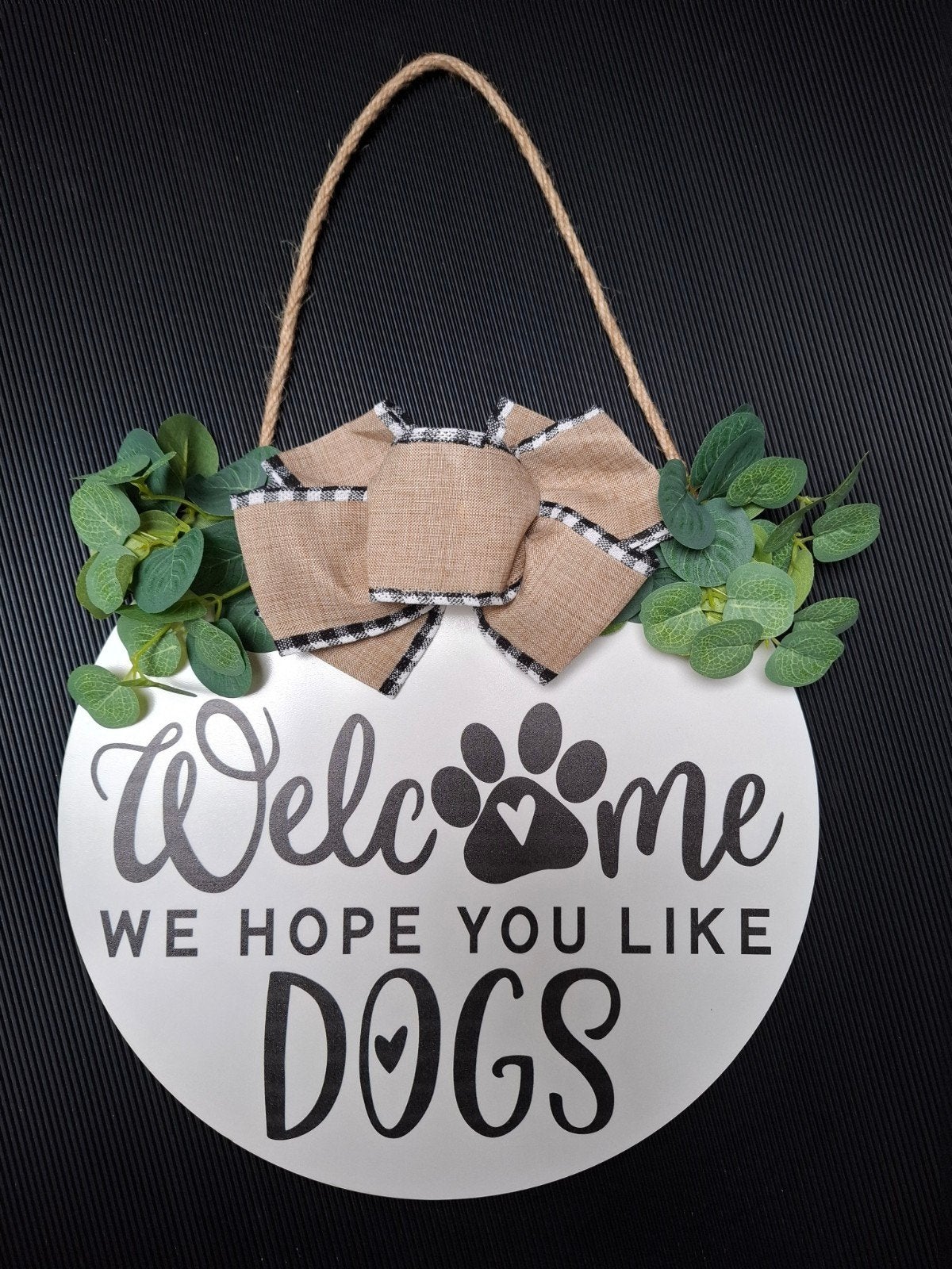 Bord Welcome, dogs- houten decoratie, Hout, Nieuw, Ophalen of Verzenden, Landelijk
