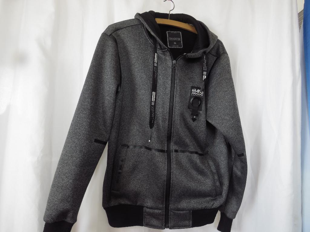 zwart grijze tussen jas met capuchon M Gangster, Kleding | Heren, Maat 48/50 (M), Ophalen of Verzenden, Grijs, Gedragen