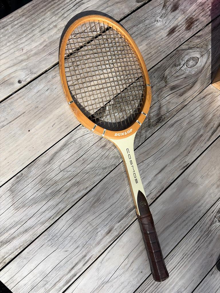 Vintage Dunlop Cosmos Tennisracket - Houten Racket, Ophalen, Gebruikt, Racket, Dunlop