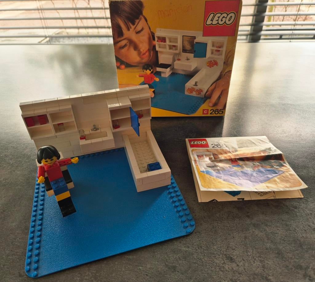 Vintage LEGO System 265 Badkamer met doos en instructies, Kinderen en Baby's, Speelgoed | Duplo en Lego, Overige thema's, Lego