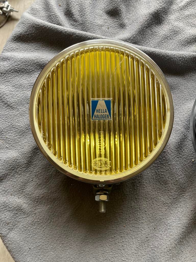 Oldtimer 2 Hella mistlampen type 170 en 18 cm, Ophalen of Verzenden, Gebruikt