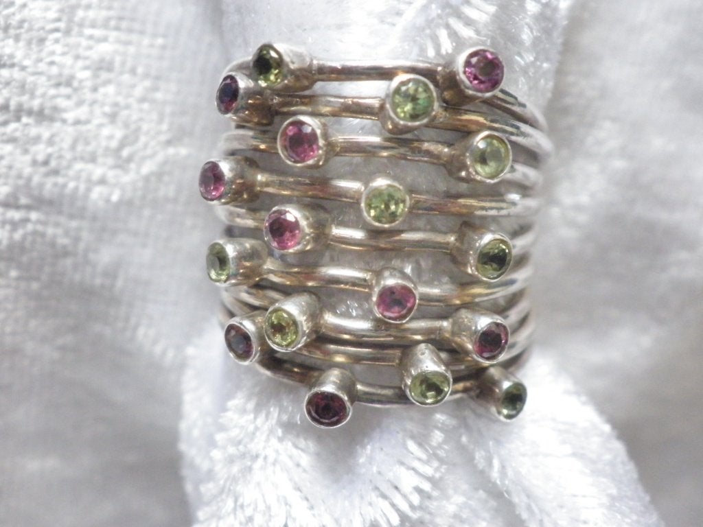 Mooie Handgemaakte Brede Zilveren Ring met Amethist en Per, Sieraden, Tassen en Uiterlijk, Verzenden, Zilver, Ring, Met edelsteen