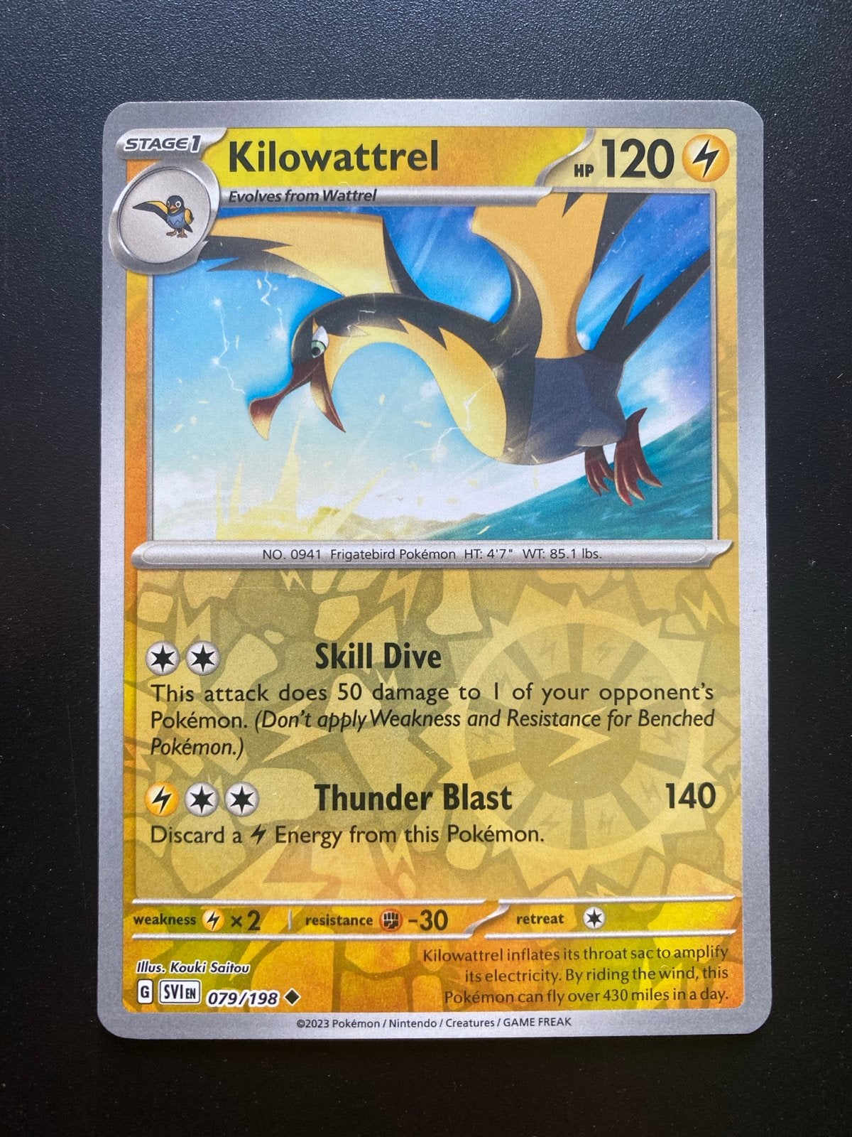 Kilowattrel 079/198 Reverse Holo Scarlet & Violet Base, Ophalen of Verzenden, Zo goed als nieuw, Losse kaart, Foil