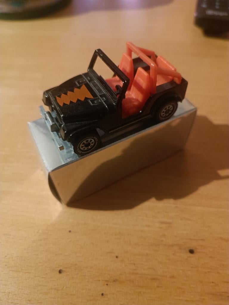 Siku Jeep CJ-5 - Zwart met Oranje Interieur, Overige merken, Gebruikt, 1:50 of kleiner, Auto