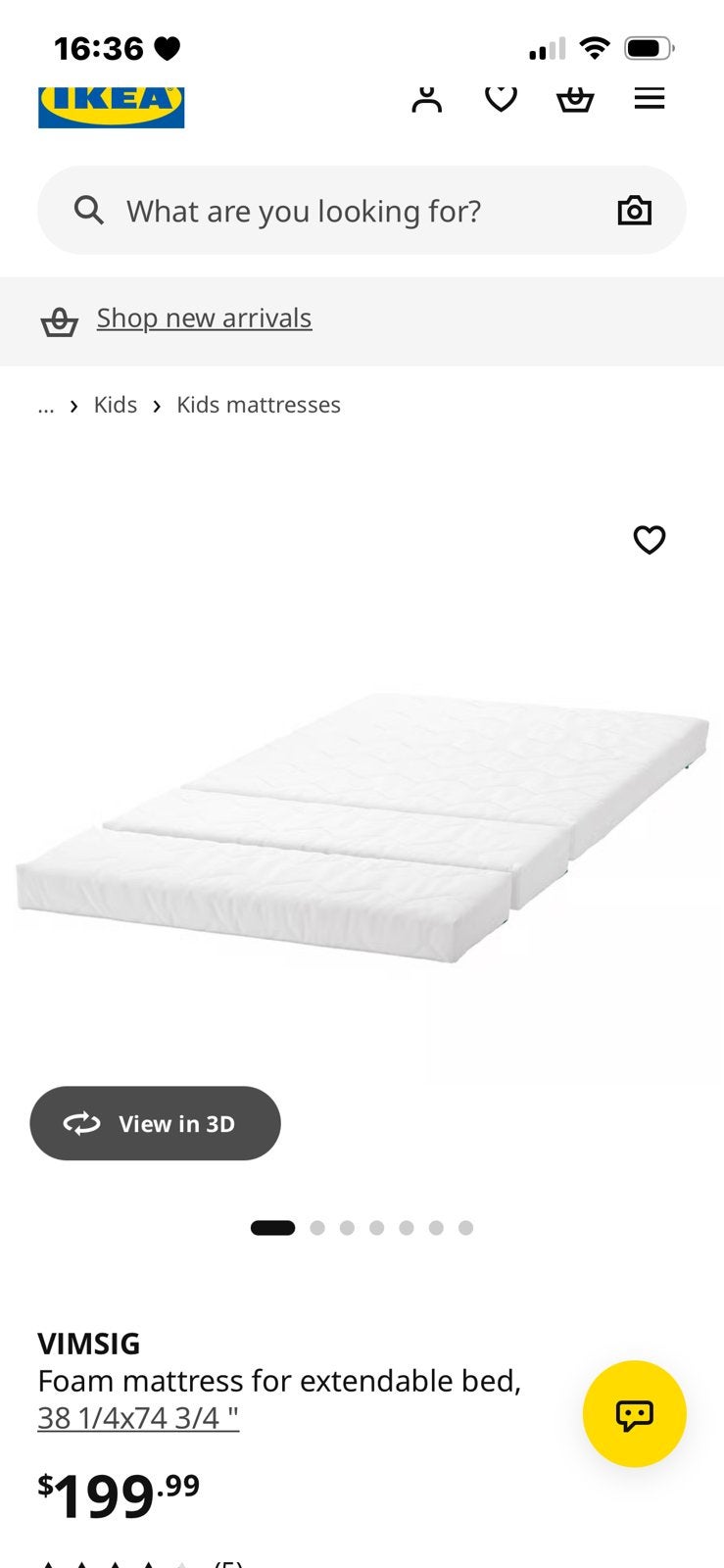 Ikea Vismig meegroei matras, Ophalen, 90 cm, Eenpersoons, 190 cm of minder