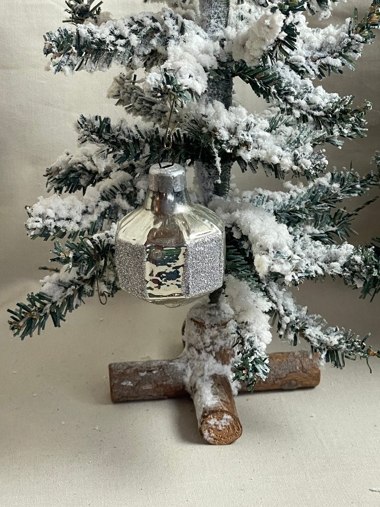 Oude kleine zilveren tol  kerstbal, Ophalen of Verzenden, Gebruikt