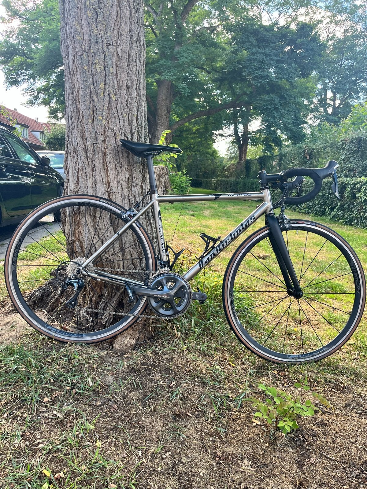 Van Nicholas Mistral racefiets - Titanium frame, Fietsen en Brommers, 28 inch, Velgrem, Zo goed als nieuw, Dames