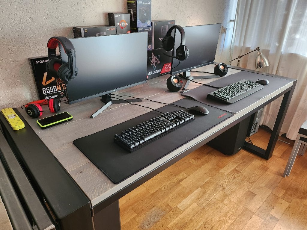 Steigerhouten Eettafel “Overijssel” industrieel, Ophalen, 200 cm of meer, 50 tot 100 cm, Zo goed als nieuw