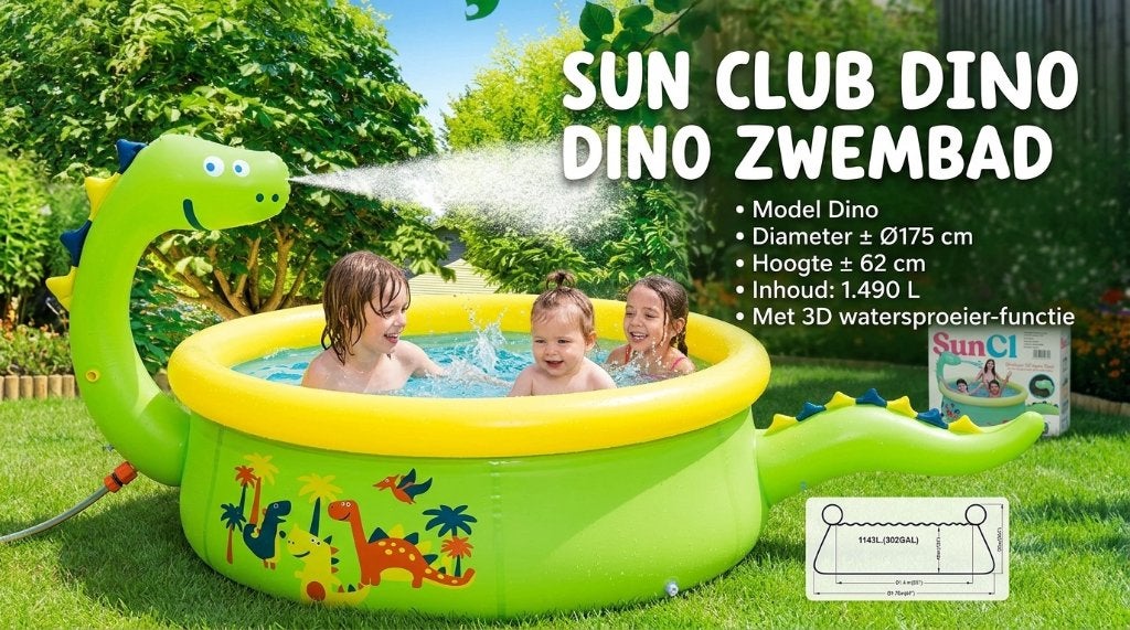 Sun Club Opblaasbaar Zwembad - Kinder Zwembad - Rond, Minder dan 80 cm, Opblaaszwembad, Rond, Nieuw