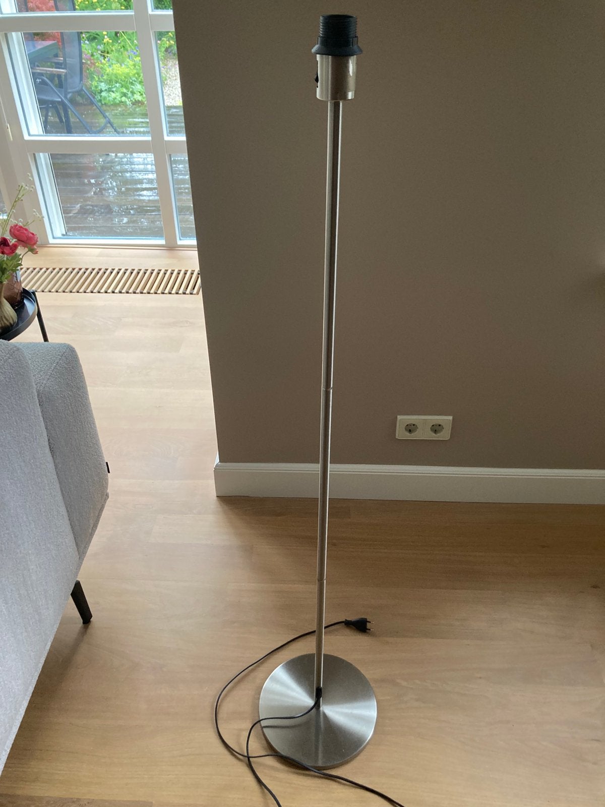 Staande lampvoet vernikkeld (Skaftet), Ophalen, Zo goed als nieuw, Metaal, 100 tot 150 cm