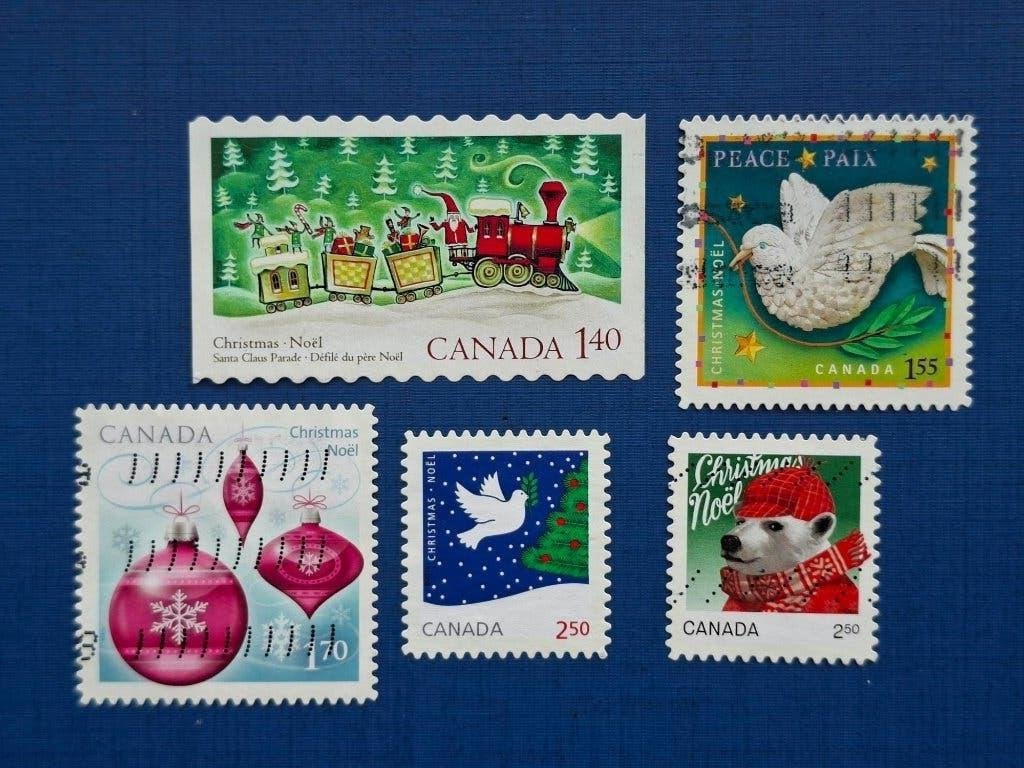 Postzegel Canada 2004 ev 5 Kerstzegels 17-06, Postzegels en Munten, Ophalen of Verzenden, Gestempeld, Noord-Amerika