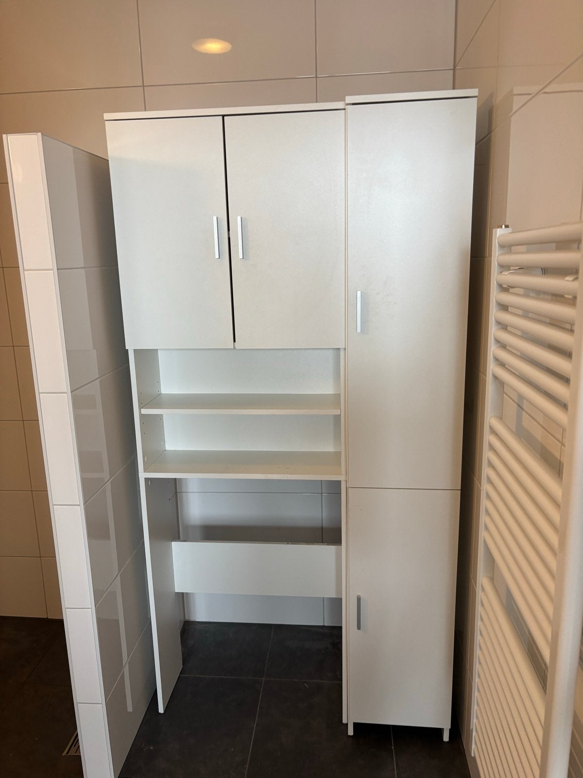 Witte badkamerkast ombouw wasmachine, Ophalen, Gebruikt