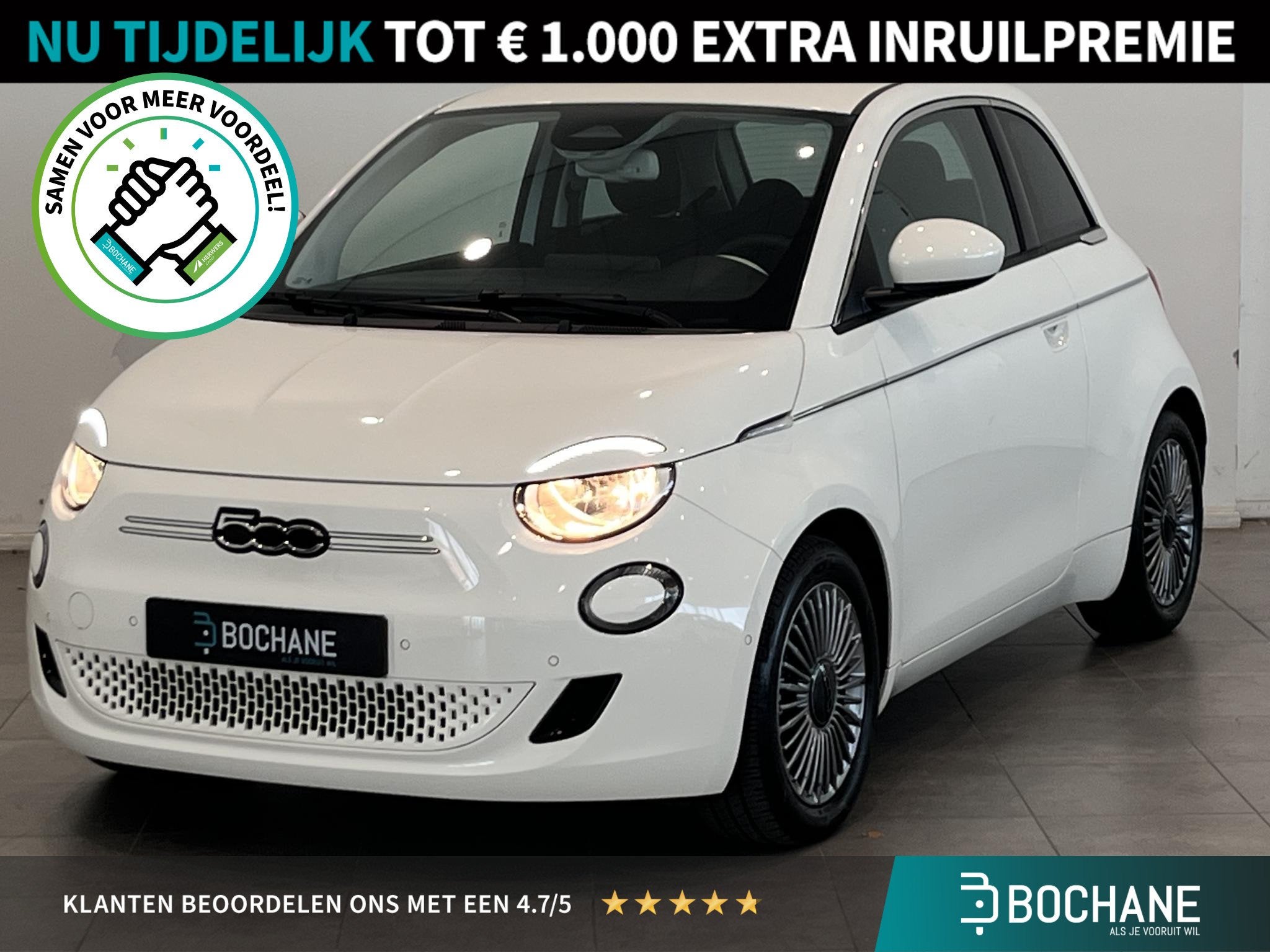 Fiat 500 Urban 42 kWh | 96,3% SOH | Stoelverwarming | Climat, Auto's, Stof, Gebruikt, Met garantie (alle), 4 stoelen
