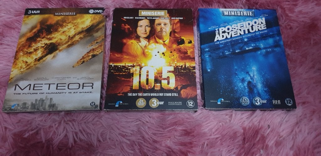 Te koop dvd miniseries Meteor , 10.5 , the posseidon adventu, Engels, Nederlands, Actiethriller, Ophalen of Verzenden