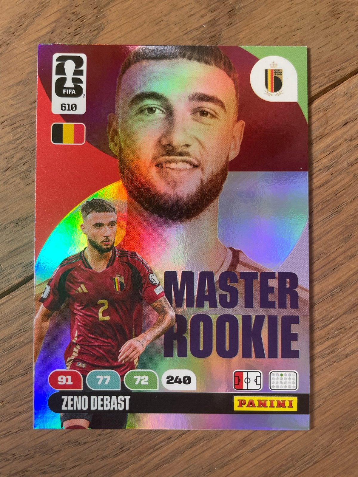 Panini FIFA 365 Master Rookie Zeno Debast kaart, Verzenden, Zo goed als nieuw, Buitenlandse clubs, Spelerskaart