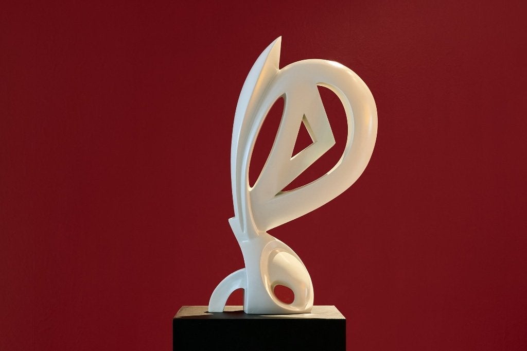 Abstract Art - The Gardian - Epoxy Sculpture, Ophalen, 50 - 100 cm, Wit, Overige materialen