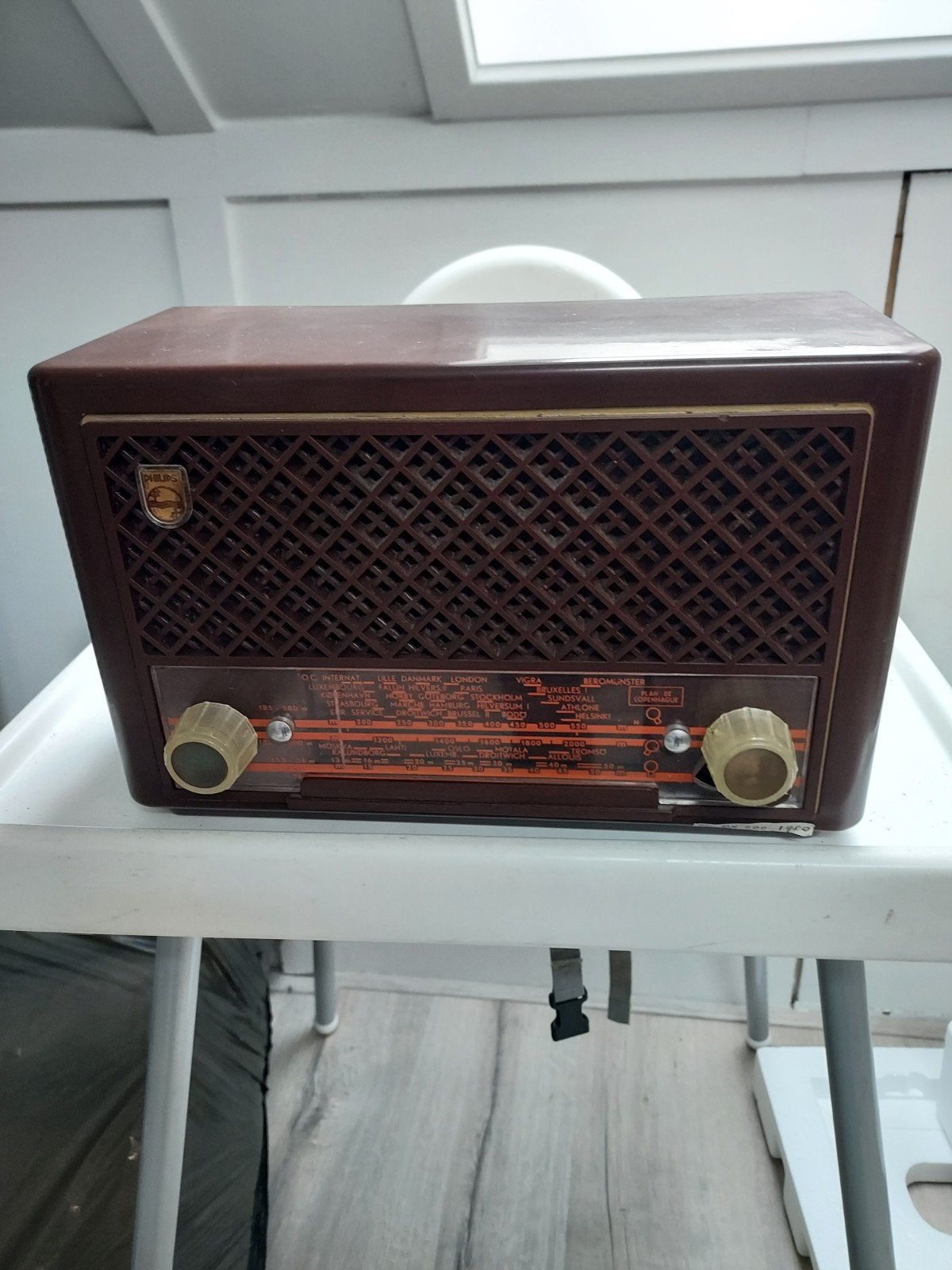 Philips BX200U Radio uit 1950 - Vintage Buizenradio, Ophalen of Verzenden