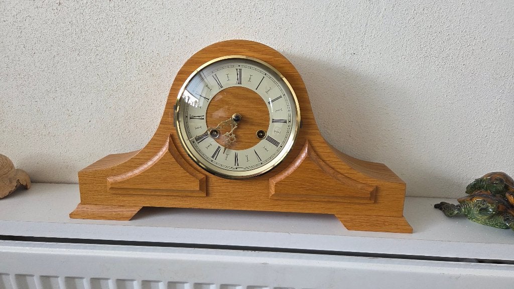 FRANZ HERMLE   kleine pendule. licht eiken, Ophalen of Verzenden