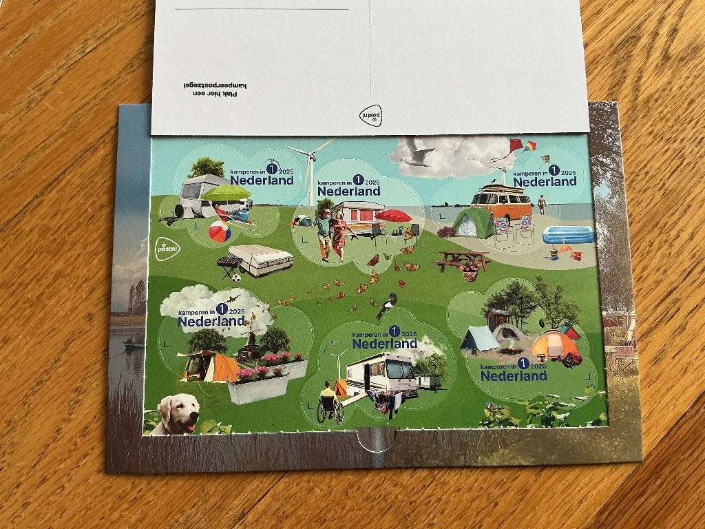 Kamperen in Nederland leuke zegels/mapje, Verzenden, Na 1940, Postfris