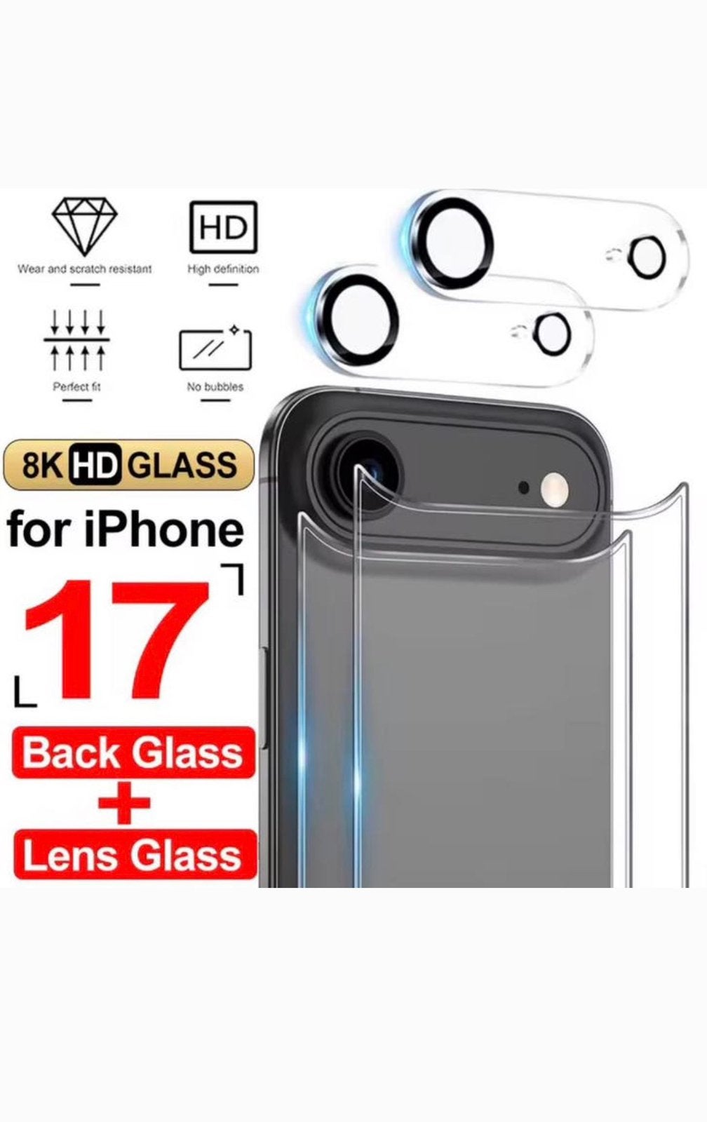 Hardglas voor iPhone 17 Air  (temperglas), Ophalen of Verzenden, Nieuw, Apple