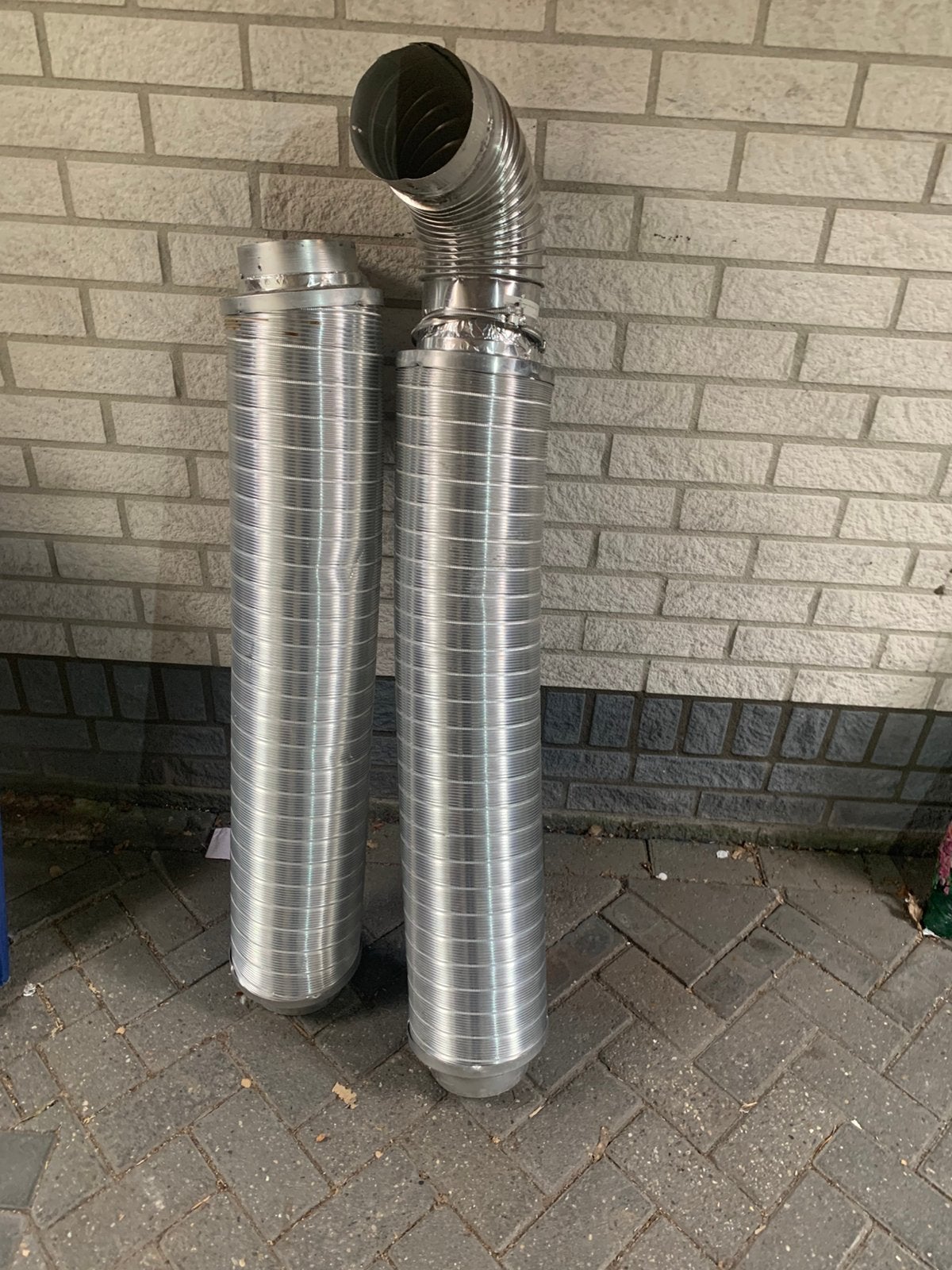 2 x 1 meter aluminium geluidsdemper 150 mm, Ophalen, Zo goed als nieuw, Ventilator en Afzuiger