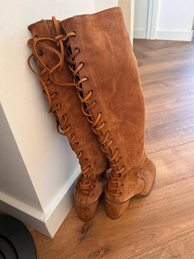 Leren laarzen, Kleding | Dames, Schoenen, Hoge laarzen, Bruin, Nieuw, Ophalen of Verzenden
