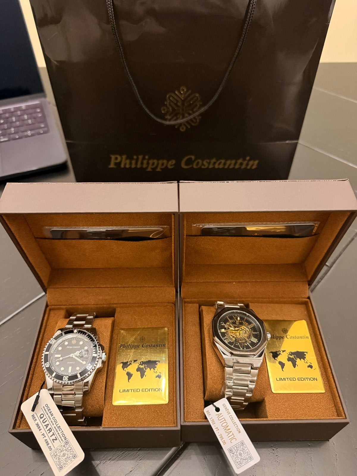 2 Nieuwe Philippe Costantin Horloges: Ocean & Genève Collect, Overige merken, Staal, Staal, Polshorloge