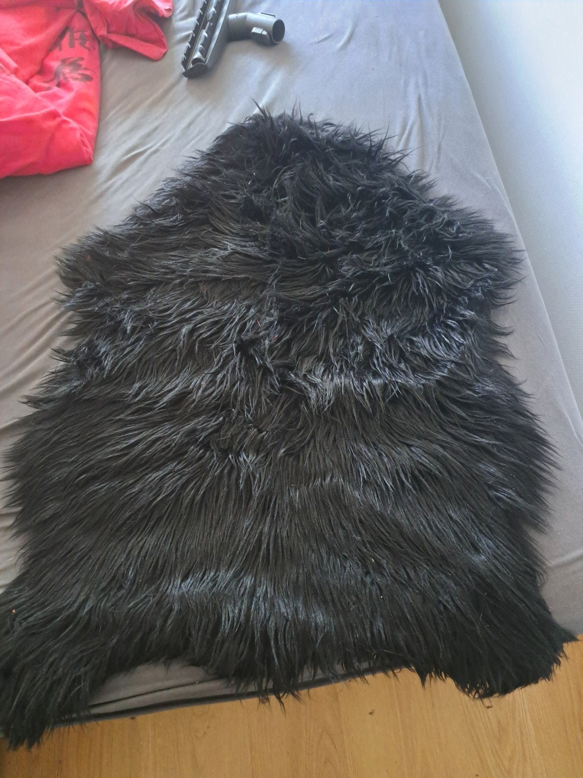 Zwart nep vacht kleed, Ophalen, 100 tot 150 cm, Zwart, 50 tot 100 cm
