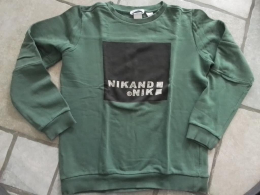Mooie nette NIK&NIK jongens trui maat 170/176 groen/zwart., Kinderen en Baby's, Kinderkleding | Maat 176, Gebruikt, Trui of Vest