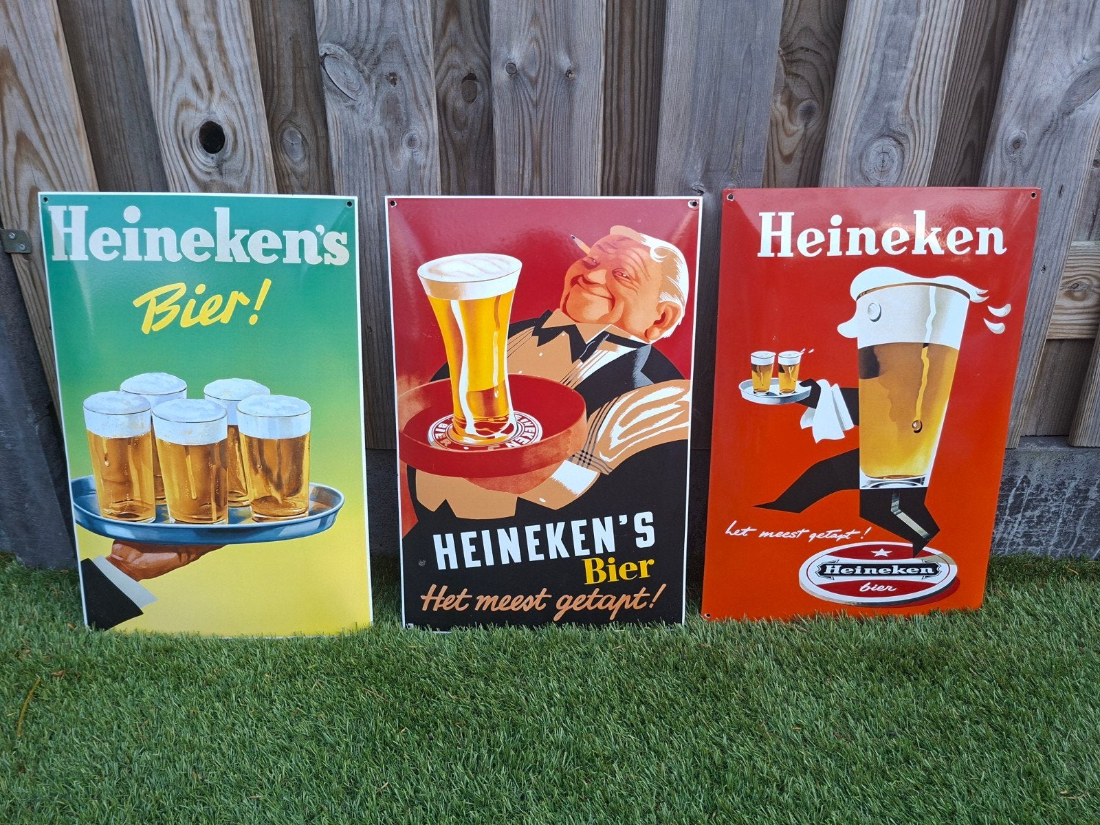 Heineken Bier Emaille Borden, Antiek en Kunst, Ophalen
