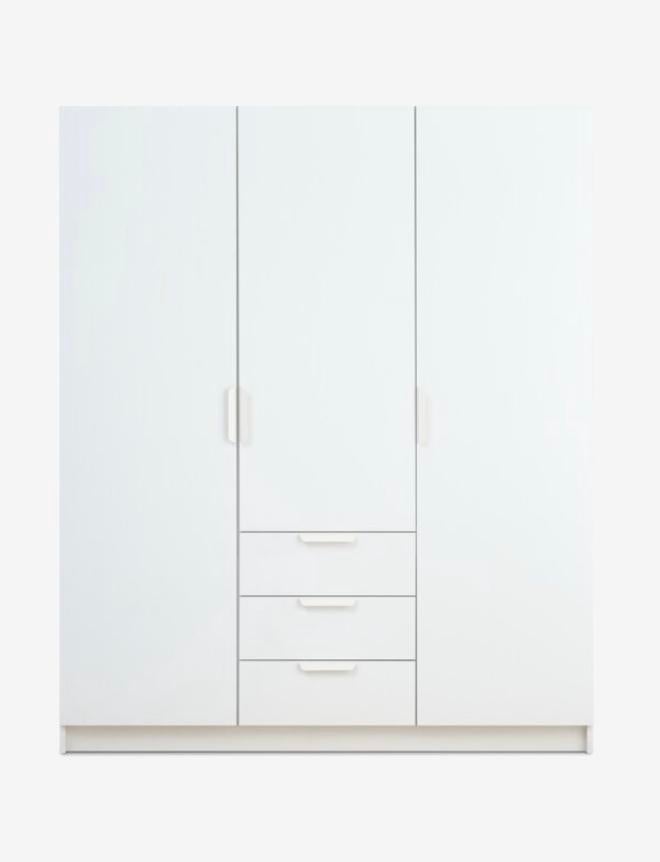 Kledingkast JENSLEV 144x176 met 3 deuren - Zo goed als nieuw, 100 tot 150 cm, Verzenden, Zo goed als nieuw, Met lade(s)