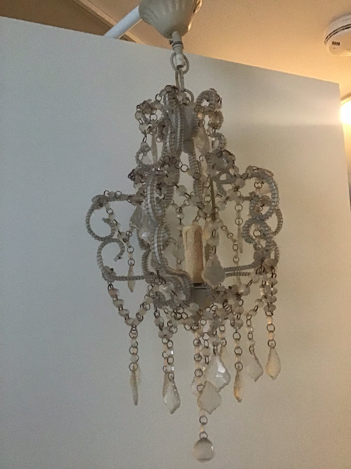 Elegante kroonluchter met glazen kralen en hangers, Ophalen of Verzenden