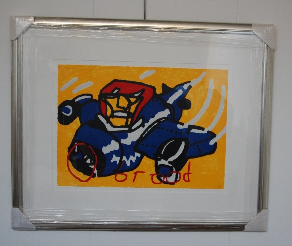 Herman Brood zeefdruk nu 4 vliegtuig, Antiek en Kunst, Kunst | Litho's en Zeefdrukken, Gelimiteerde oplage, Ophalen, Portret en Figuren