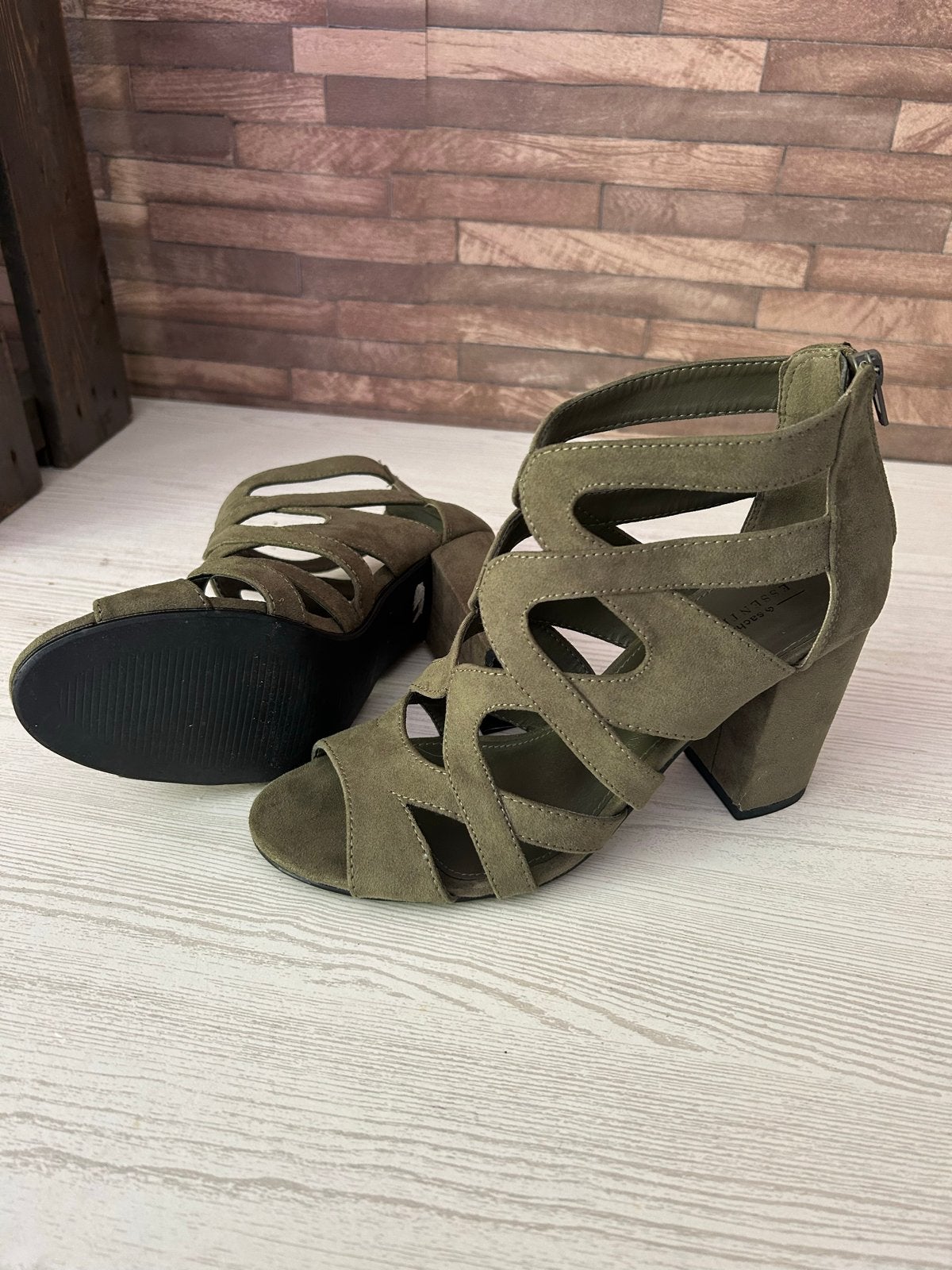 Sacha Essentials Sandalen met hak - Maat 38, Ophalen, Gedragen, Groen, Sandalen of Muiltjes