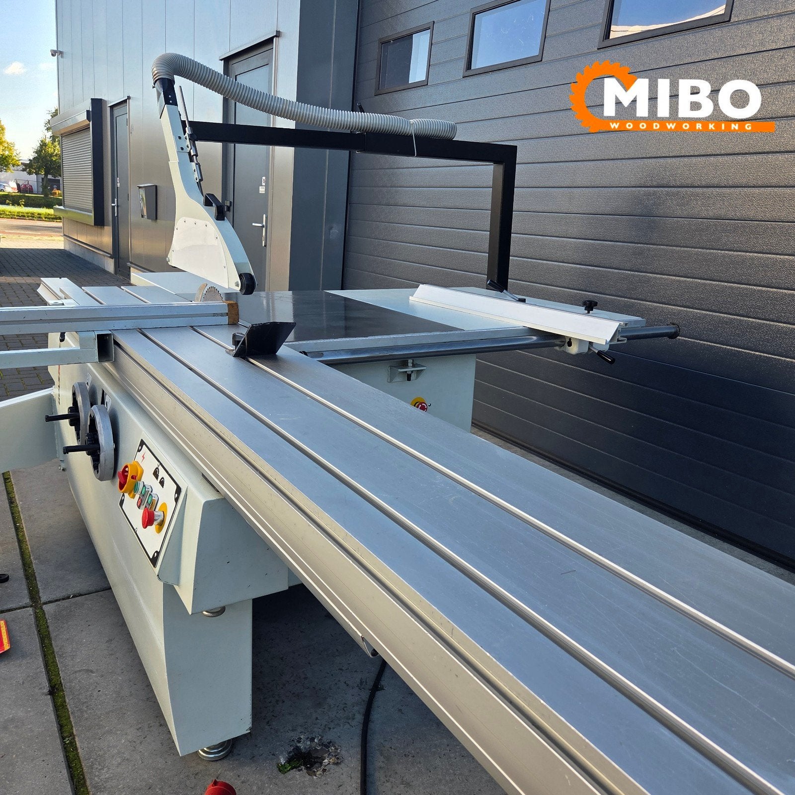 Holztech formaatzaag 3200mm 45graden ritser ** Topstaat, 70 mm of meer, Overige typen, Ophalen of Verzenden, Zo goed als nieuw