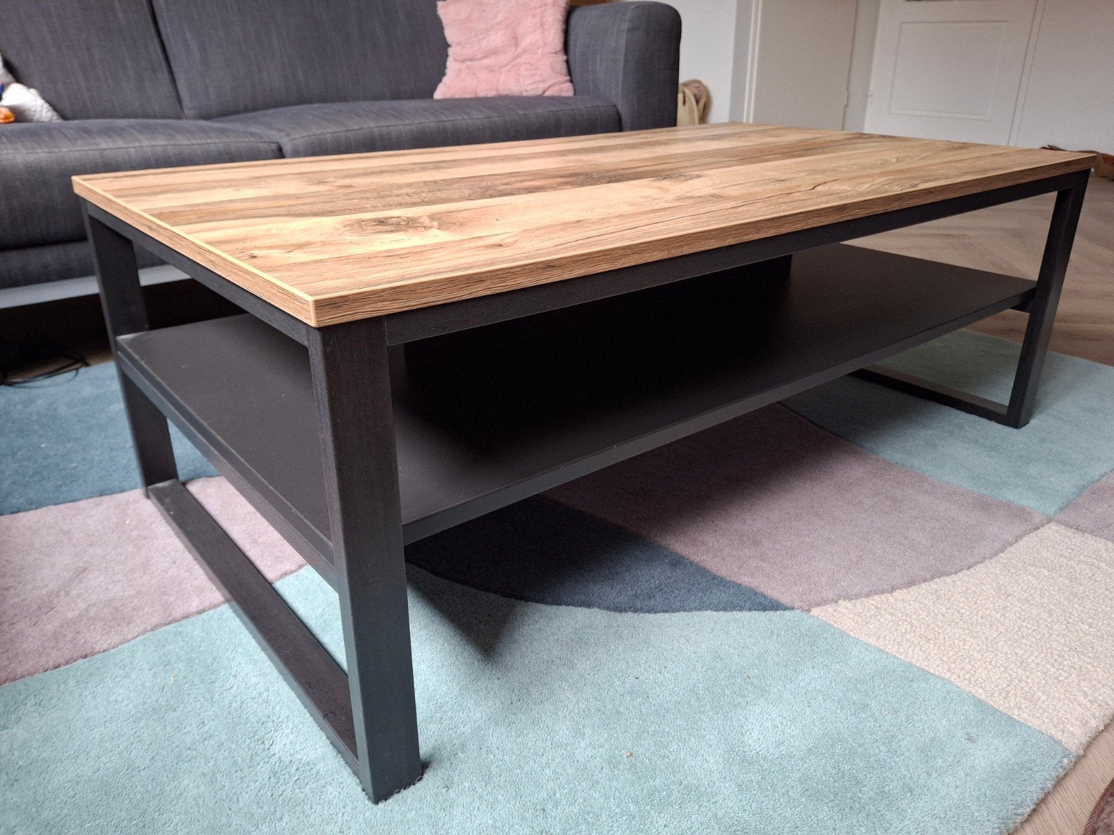 salontafel, antraciet/eikenkleur, 40x118x67 (hxbxd)