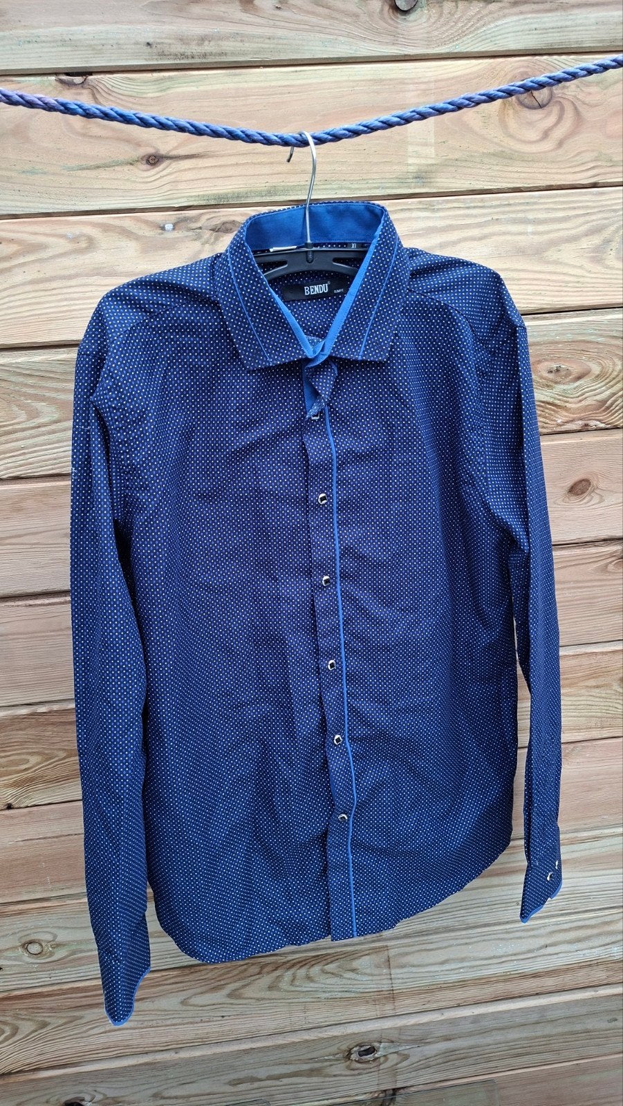 BENDU Heren Overhemd - Slim Fit - Maat XL (valt als M/L), Verzenden, Nieuw, Blauw, Halswijdte 41/42 (L)