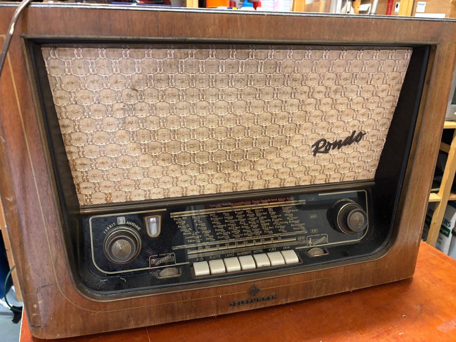 Telefunken Rondo 55 buizenradio - Vintage radio, Ophalen of Verzenden, Gebruikt, Radio