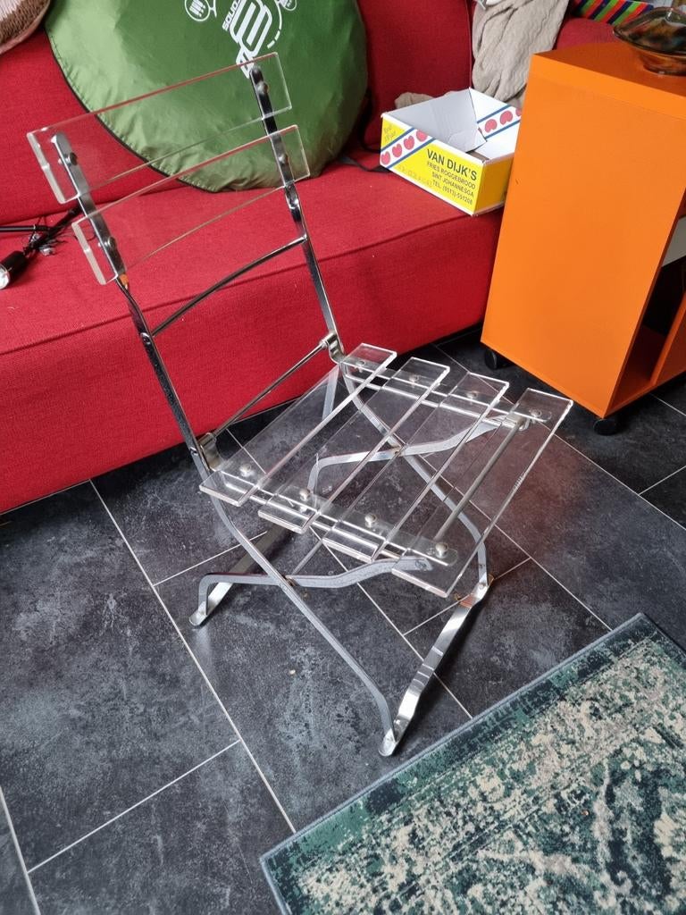 Zeldzame vintage plexiglas Maison Jardin klapstoel, Ophalen, Eén